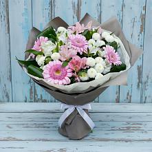 Букет цветов из:  Герберы, Альстромерии и Хризантемы в Байчурово