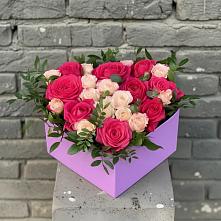 Цветочная композиция из Розы в коробке в Байчурово