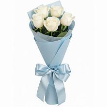 Букет 5 Белых роз Проуд в Байчурово