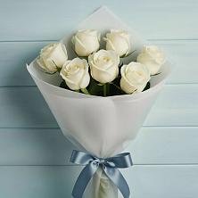 Букет 7 Белых роз Эдлесс Лав в Байчурово
