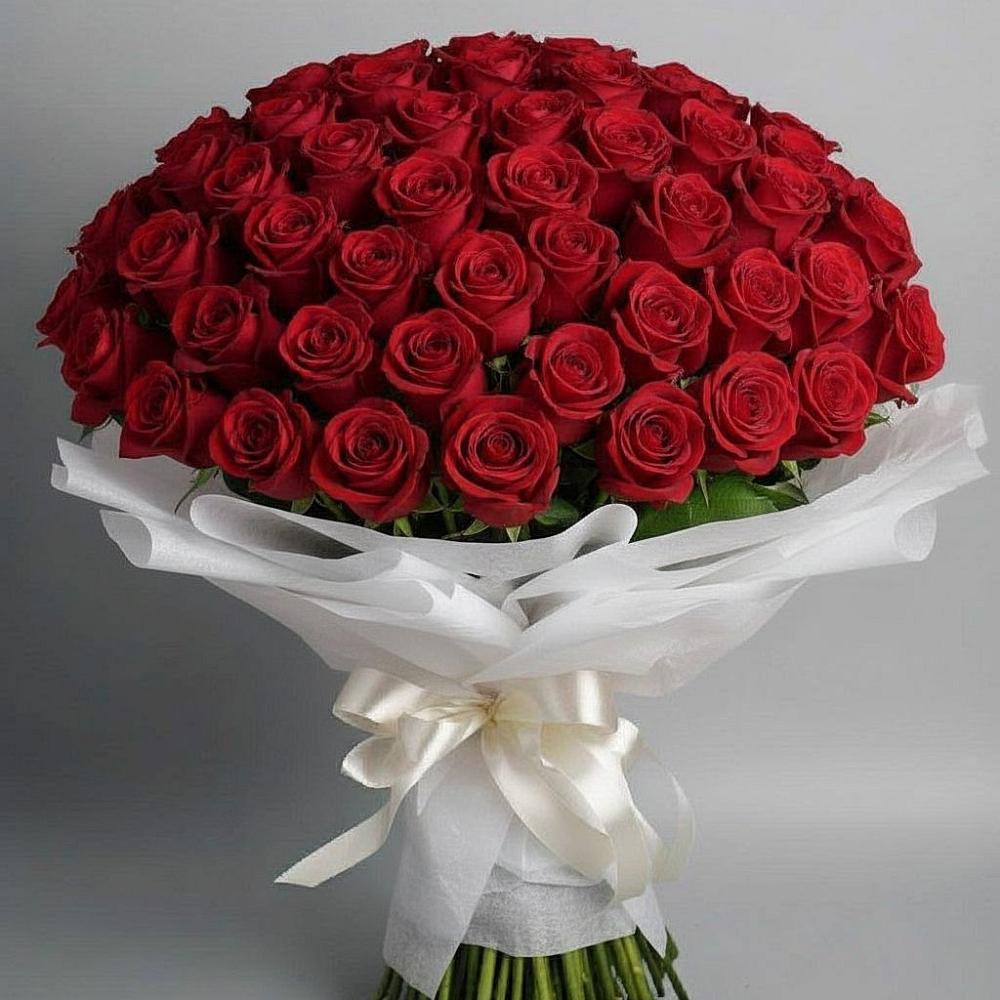 Букет 101 Красная роза Блэк Мэджик в Байчурово