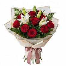 Букет цветов из:  Лилии и Розы в Байчурово