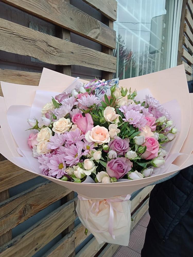 Букет цветов из: Розы и Хризантемы в Байчурово