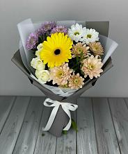 Букет цветов из:  Розы, Герберы и Хризантемы в Байчурово
