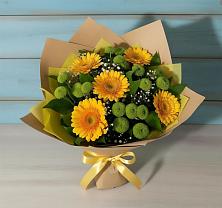 Букет цветов из:  Герберы и Хризантемы в Байчурово