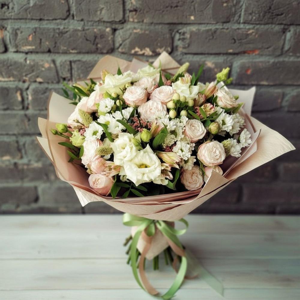 Букет цветов из: Альстромерии, Розы и Хризантемы в Байчурово