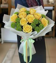 Букет цветов из:  Хризантемы и Розы в Байчурово