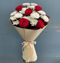 Букет цветов из:  Розы и Хризантемы #REPLACE_PRED# Байчурово