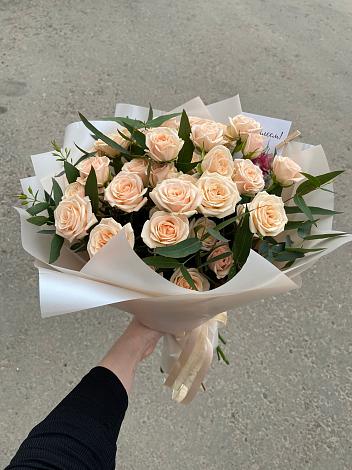 Букет Кремовые розы Латте в Байчурово