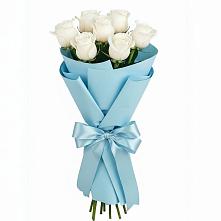 Букет 7 белых роз Проуд в Байчурово