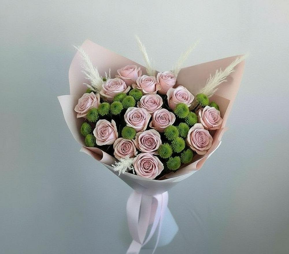 Букет цветов из: Розы и Хризантемы в Байчурово