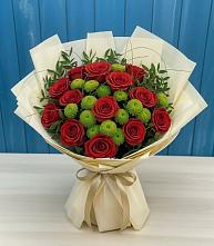 Букет цветов из:  Розы и Хризантемы в Байчурово