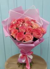 Букет 15 Розовых роз Равель в Байчурово